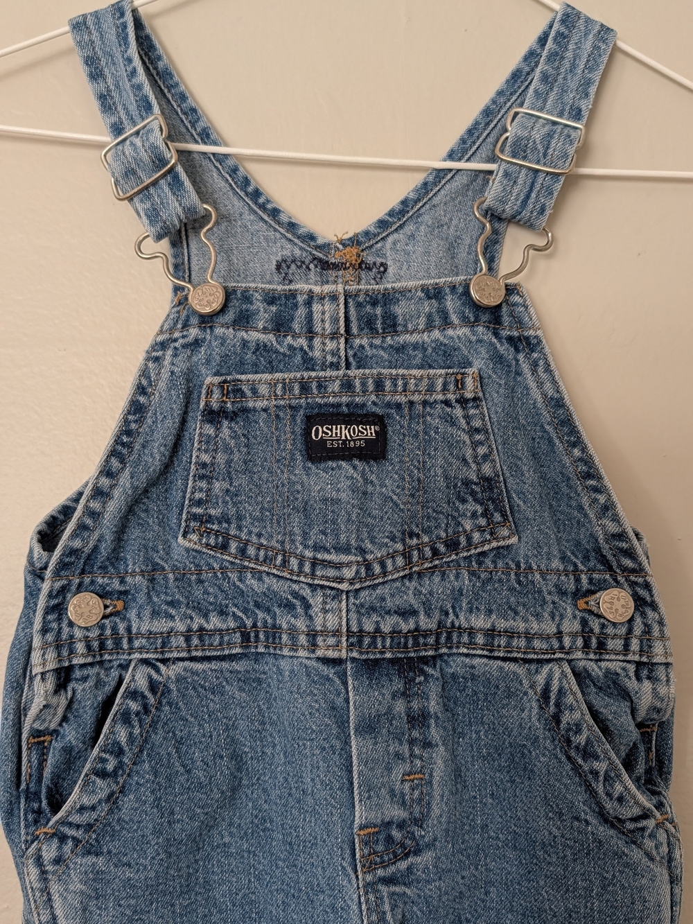 OshKosh B'gosh Denim Kids One-Piece Overalls Snap Crotch